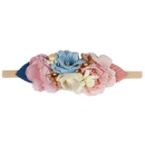 IBOWS Hair Accessories Lovely Baby Headband Fake Flower Nylon Hair Bands For Kids Artificial Floral Elastic Head Bands Headwear