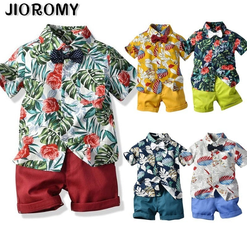 Hot Sale 2019 Summer Style Children Clothing Sets Tops Shorts Belt 3 Pcs Set Boys Girls T Pants Sports Suit Kids Clothes