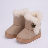 Warm Kids Snow Boots For Children New Toddler Winter Princess Child Shoes Non-slip Flat Round Toe Girls Baby Lovely Boots