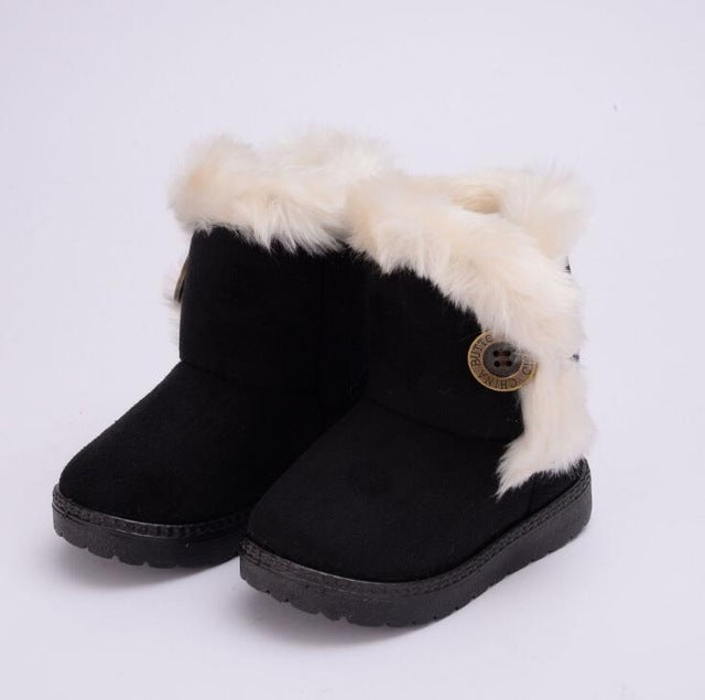Warm Kids Snow Boots For Children New Toddler Winter Princess Child Shoes Non-slip Flat Round Toe Girls Baby Lovely Boots