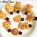 1pcs Cartoon Shape Scrunchy Girls Cute Simulated Biscuits Hair Clip Headbands Hair Tie Kids Hairclip Hair Band Hair Accessories