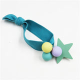 1PCS Lovely Clover Gray Ball Elastic Hair Bands Toys For Girls Handmade Bow Headband Scrunchy Kids Hair Accessories For Womens