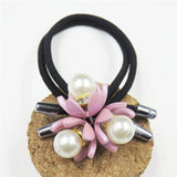 1PCS Lovely Clover Gray Ball Elastic Hair Bands Toys For Girls Handmade Bow Headband Scrunchy Kids Hair Accessories For Womens