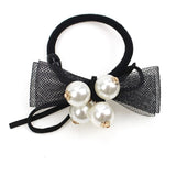 1PCS Lovely Clover Gray Ball Elastic Hair Bands Toys For Girls Handmade Bow Headband Scrunchy Kids Hair Accessories For Womens