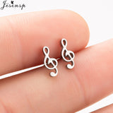 Jisensp Stainless Steel Ballet Earrings for Women Mickey Earing Fashion Tree of Life Stud Earring Girls Jewelry Kids Accessories