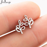 Jisensp Stainless Steel Ballet Earrings for Women Mickey Earing Fashion Tree of Life Stud Earring Girls Jewelry Kids Accessories