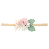 IBOWS Hair Accessories Lovely Baby Headband Fake Flower Nylon Hair Bands For Kids Artificial Floral Elastic Head Bands Headwear