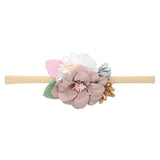 IBOWS Hair Accessories Lovely Baby Headband Fake Flower Nylon Hair Bands For Kids Artificial Floral Elastic Head Bands Headwear