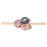 IBOWS Hair Accessories Lovely Baby Headband Fake Flower Nylon Hair Bands For Kids Artificial Floral Elastic Head Bands Headwear