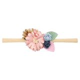 IBOWS Hair Accessories Lovely Baby Headband Fake Flower Nylon Hair Bands For Kids Artificial Floral Elastic Head Bands Headwear