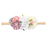 IBOWS Hair Accessories Lovely Baby Headband Fake Flower Nylon Hair Bands For Kids Artificial Floral Elastic Head Bands Headwear
