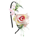 IBOWS Hair Accessories Lovely Baby Headband Fake Flower Nylon Hair Bands For Kids Artificial Floral Elastic Head Bands Headwear