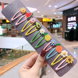10/15 Pcs/Set Girls Cute Cartoon Animals Fruit 5 cm Hairpins Children Lovely Hair Clips Barrettes Headband Kids Hair Accessories