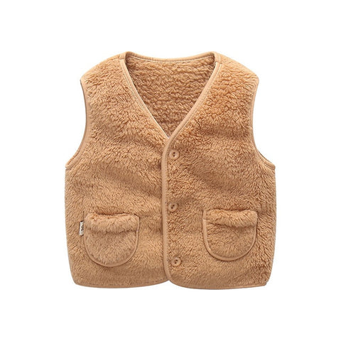 Winter Children Vest Fur Waistcoat Thick Warm Kid Jacket sleeveless Baby Girl Boy Toddler Children Clothing Casual