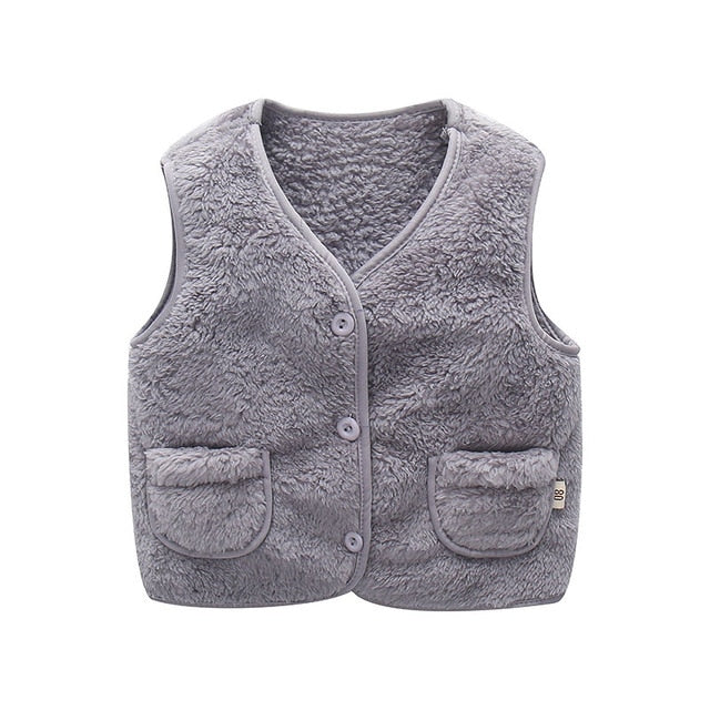 Winter Children Vest Fur Waistcoat Thick Warm Kid Jacket sleeveless Baby Girl Boy Toddler Children Clothing Casual