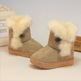 Classic Turned-over Baby Plush Children Boots for Boys Girls 2019 Artificial Fur High Top Keep Warm Kids Shoes Not Smooth C06041