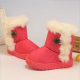 Classic Turned-over Baby Plush Children Boots for Boys Girls 2019 Artificial Fur High Top Keep Warm Kids Shoes Not Smooth C06041