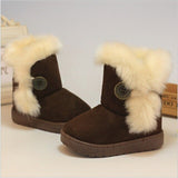 Classic Turned-over Baby Plush Children Boots for Boys Girls 2019 Artificial Fur High Top Keep Warm Kids Shoes Not Smooth C06041