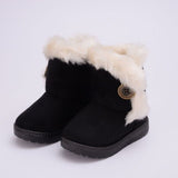 Classic Turned-over Baby Plush Children Boots for Boys Girls 2019 Artificial Fur High Top Keep Warm Kids Shoes Not Smooth C06041