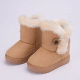 Classic Turned-over Baby Plush Children Boots for Boys Girls 2019 Artificial Fur High Top Keep Warm Kids Shoes Not Smooth C06041
