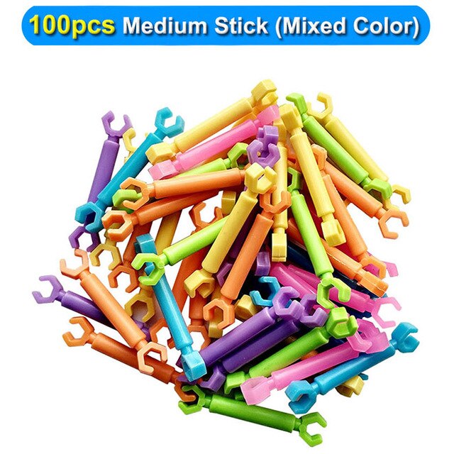 100pcs/lot Smart Stick Building Blocks Kids DIY Toy Safe Plastic Assembled Educational Toys for Children Birthday Gift DK1-100