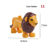 Duploe Big Size Diy Building Blocks Animal Accessories Figures Lion Panda Compatible with Duploed Toys for Children Kids Gifts