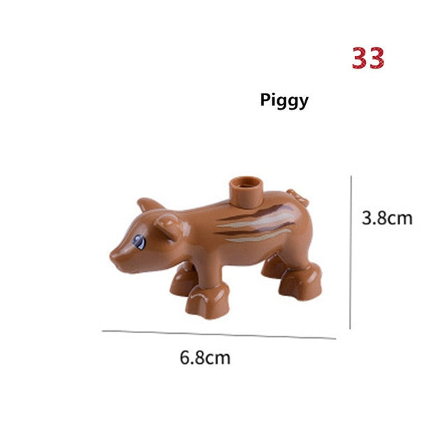 Duploe Big Size Diy Building Blocks Animal Accessories Figures Lion Panda Compatible with Duploed Toys for Children Kids Gifts