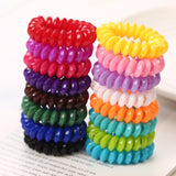 10PCS/lot 2cm Small Telephone Line Hair Ropes Girls Colorful Elastic Hair Bands Kid Ponytail Holder Tie Gum Hair Accessories