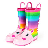 KushyShoo Rain Boots Kids Girl Cute Unicorn Printed Children's Rubber Boots Kalosze Dla Dzieci Waterproof Baby Water Shoes