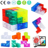 Zhenwei Magnetic Puzzles  7pcs Magnetic Bricks and 54 Smart Cards Braind Toy/Brainteaser Puzzles for Develop Kids Intelligence