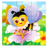 Mini Size 11*11CM Kids Toy Wood Puzzle  Wooden 3D Puzzle Jigsaw for Children Baby Cartoon Animal/Traffic Puzzles Educational Toy