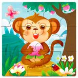 Mini Size 11*11CM Kids Toy Wood Puzzle  Wooden 3D Puzzle Jigsaw for Children Baby Cartoon Animal/Traffic Puzzles Educational Toy