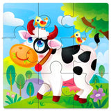 Mini Size 11*11CM Kids Toy Wood Puzzle  Wooden 3D Puzzle Jigsaw for Children Baby Cartoon Animal/Traffic Puzzles Educational Toy
