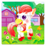 Mini Size 11*11CM Kids Toy Wood Puzzle  Wooden 3D Puzzle Jigsaw for Children Baby Cartoon Animal/Traffic Puzzles Educational Toy