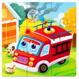 Mini Size 11*11CM Kids Toy Wood Puzzle  Wooden 3D Puzzle Jigsaw for Children Baby Cartoon Animal/Traffic Puzzles Educational Toy