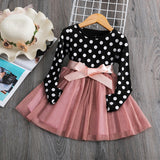 Winter Kids Dresses For Girls Long Sleeve Children Clothing Sequins Stars Tutu Girls Casual School Wear Princess Party Dress