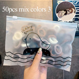 50/100pcs/Set Girls Colorful Nylon Small Elastic Hair Bands Children Ponytail Holder Rubber Bands Headband Kids Hair Accessories
