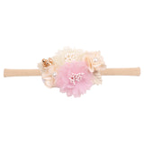 IBOWS Hair Accessories Lovely Baby Headband Fake Flower Nylon Hair Bands For Kids Artificial Floral Elastic Head Bands Headwear