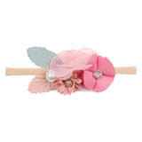 IBOWS Hair Accessories Lovely Baby Headband Fake Flower Nylon Hair Bands For Kids Artificial Floral Elastic Head Bands Headwear
