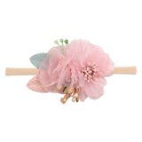 IBOWS Hair Accessories Lovely Baby Headband Fake Flower Nylon Hair Bands For Kids Artificial Floral Elastic Head Bands Headwear