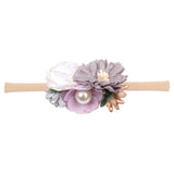 IBOWS Hair Accessories Lovely Baby Headband Fake Flower Nylon Hair Bands For Kids Artificial Floral Elastic Head Bands Headwear
