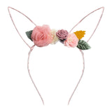 IBOWS Hair Accessories Lovely Baby Headband Fake Flower Nylon Hair Bands For Kids Artificial Floral Elastic Head Bands Headwear