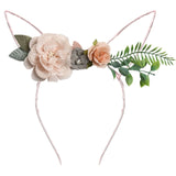 IBOWS Hair Accessories Lovely Baby Headband Fake Flower Nylon Hair Bands For Kids Artificial Floral Elastic Head Bands Headwear