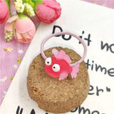 1PCS Lovely Clover Gray Ball Elastic Hair Bands Toys For Girls Handmade Bow Headband Scrunchy Kids Hair Accessories For Womens