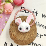 1PCS Lovely Clover Gray Ball Elastic Hair Bands Toys For Girls Handmade Bow Headband Scrunchy Kids Hair Accessories For Womens