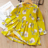 Melario Girls Dresses Fashion Kids Girl Dress Printing Long Sleeve Princess Dress Casual Kids Dresses Floral Children's Clothing