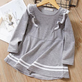 Melario Girls Dresses Fashion Kids Girl Dress Printing Long Sleeve Princess Dress Casual Kids Dresses Floral Children's Clothing