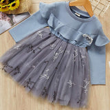 Melario Girls Dresses Fashion Kids Girl Dress Printing Long Sleeve Princess Dress Casual Kids Dresses Floral Children's Clothing
