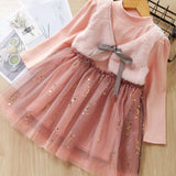 Melario Fashion Leopard Girls Dresses Spring With belt Kids Dress Children Clothing Princess Dress Casual Kids Girls Clothes