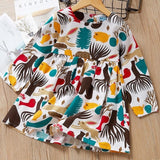 Melario Fashion Leopard Girls Dresses Spring With belt Kids Dress Children Clothing Princess Dress Casual Kids Girls Clothes